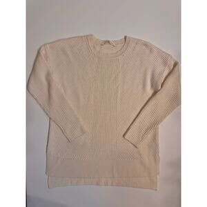 Athleta Women's Merino Wool Blend Tunic Sweater Size L Cream